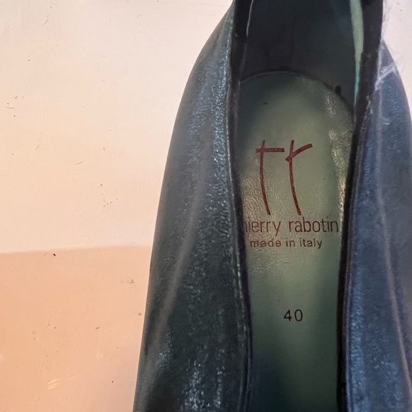 thierry Rabotin made in Italy black soft leather chunky modern heels. 9.5 - Picture 2 of 7